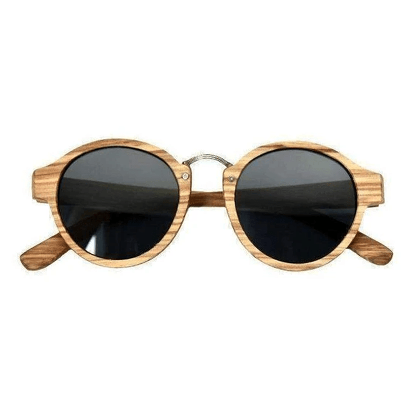 Lunette Soleil en Bois - Retro Zebra Luxe Noir