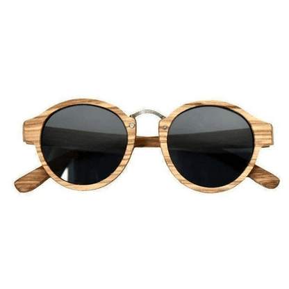 Lunette Soleil en Bois - Retro Zebra Luxe Noir