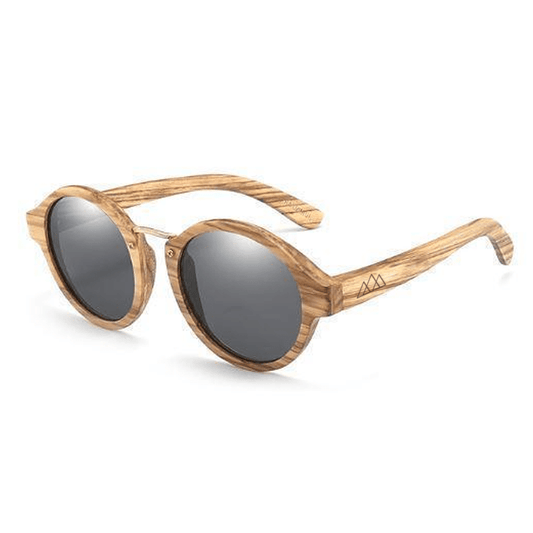 Lunette Soleil en Bois - Retro Zebra Luxe Noir