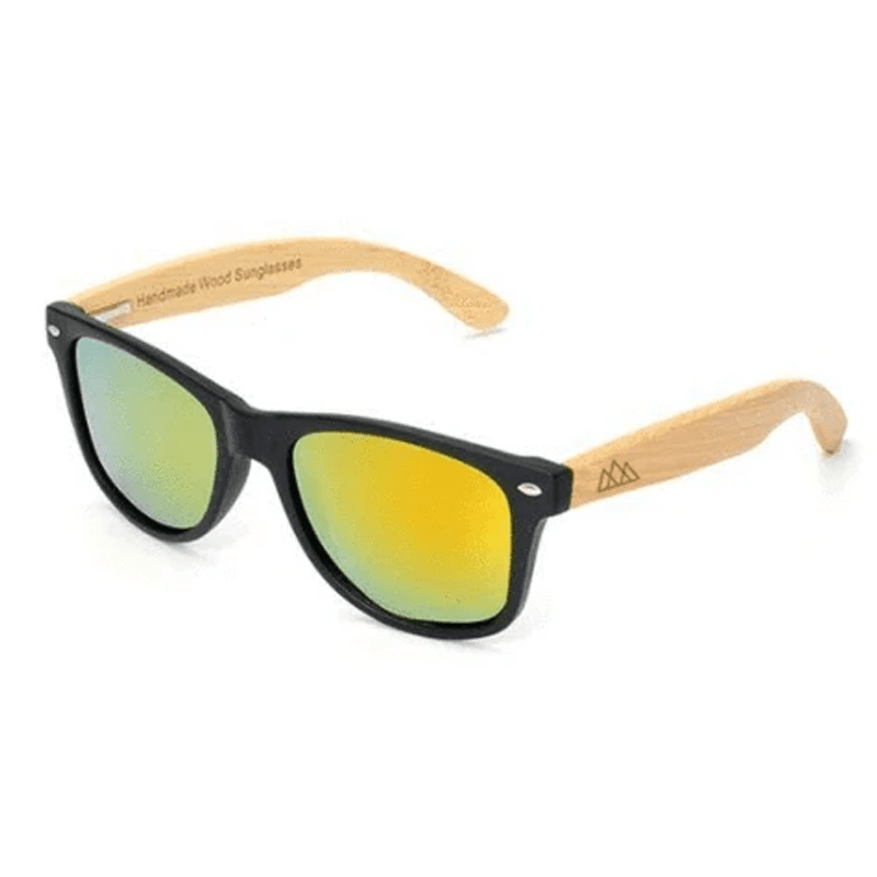 Lunette de Soleil Bois Homme - Wayfarer Noir Vert