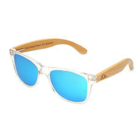 Lunette Soleil Bois - Wayfarer Sky Bleu