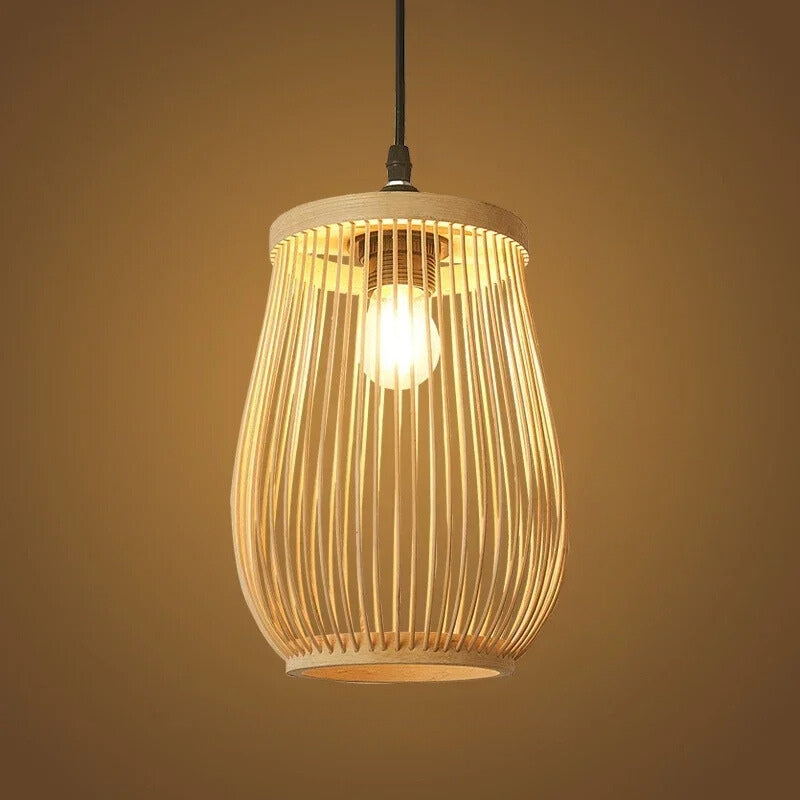 Lustre Bambou LED Décoratif Style Chinois