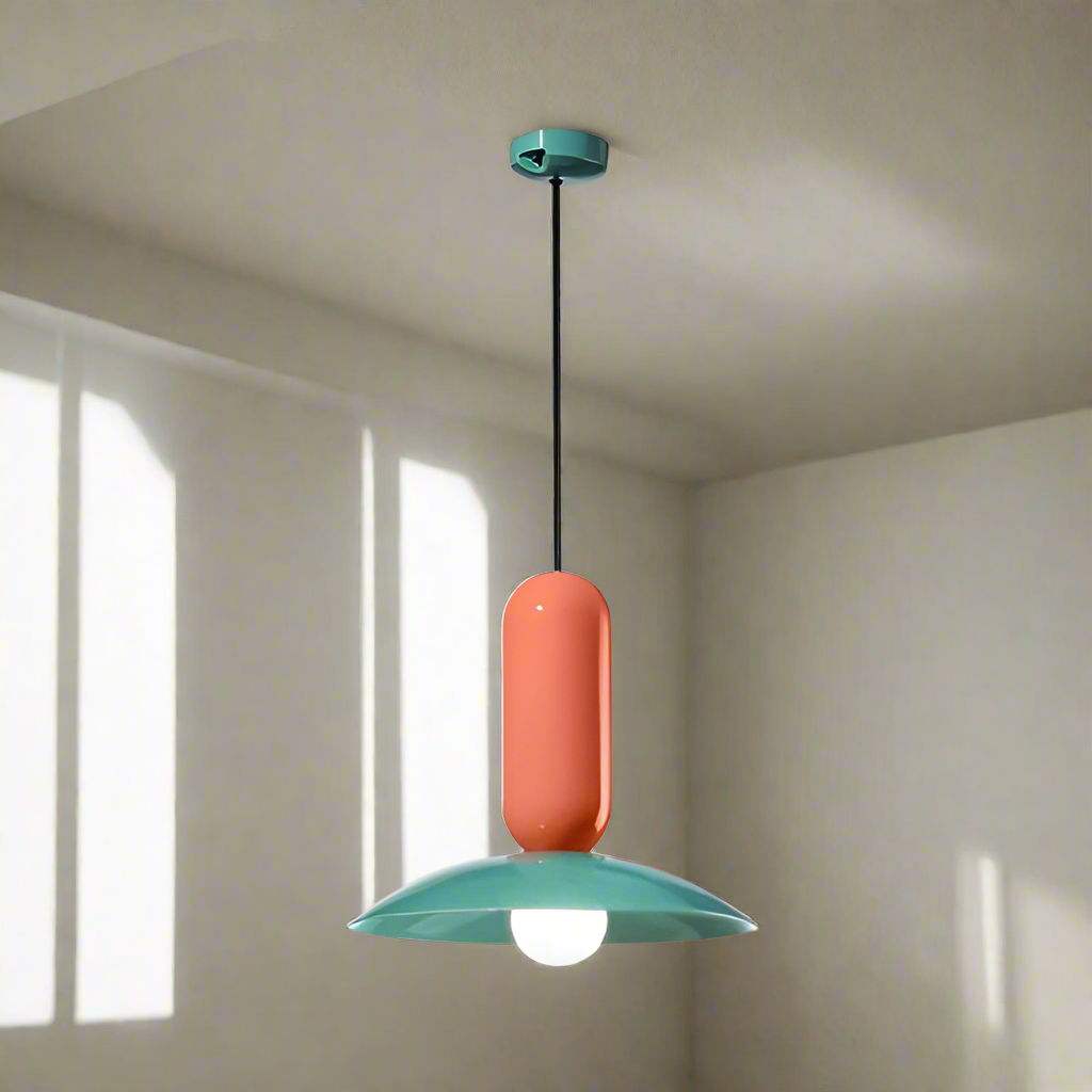 Suspension Macaron Frisbee Pau - Design Coloré et Moderne, Éclairage E27, Idéale pour Cuisine et Salon