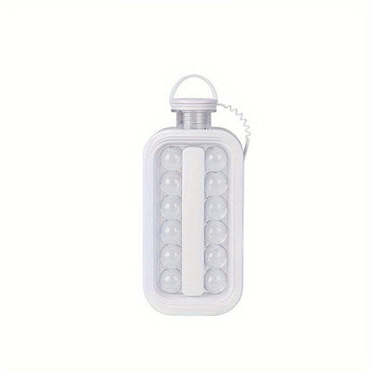 Machine à Glaçons 2-en-1 et Bouteille d'Eau - Pratique et Portable Blanc