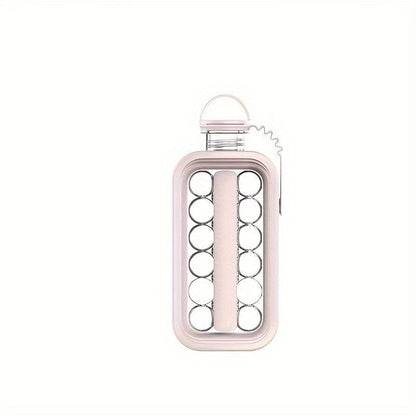 Machine à Glaçons 2-en-1 et Bouteille d'Eau - Pratique et Portable Rose