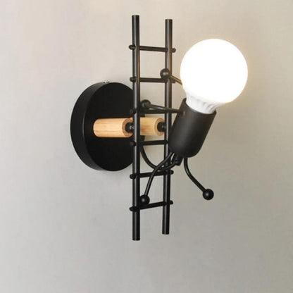 applique murale design meta bois et noir