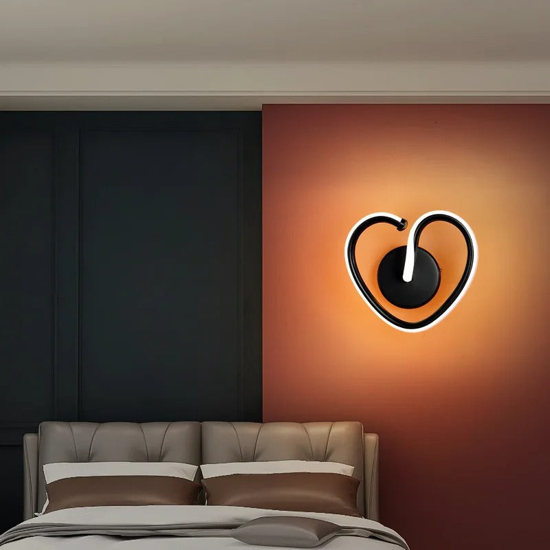applique murale coeur noir moderne