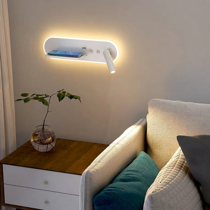 Applique murale blanche led sans fil avec télécommande