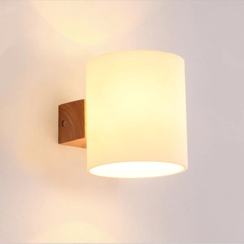 applique murale led bois & verre