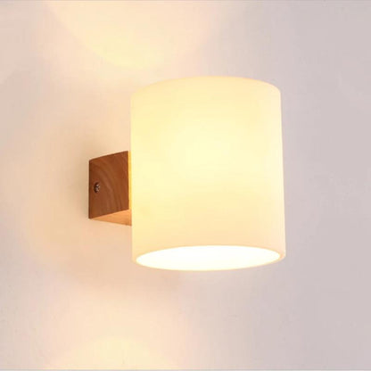 applique murale led bois & verre