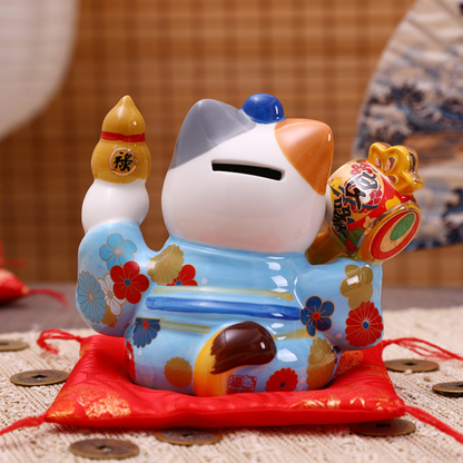 Maneki neko bleu