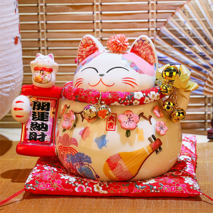 Maneki Neko Tirelire ’Riche Cat’ - Papier / 11 x cm