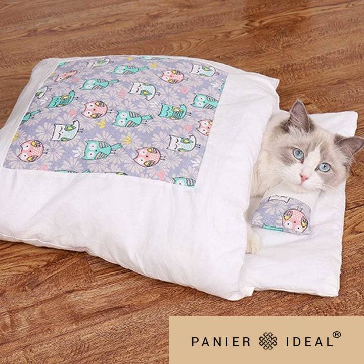 MatouBag: Le Sac de Couchage pour Chat - Hiboux / Petit 