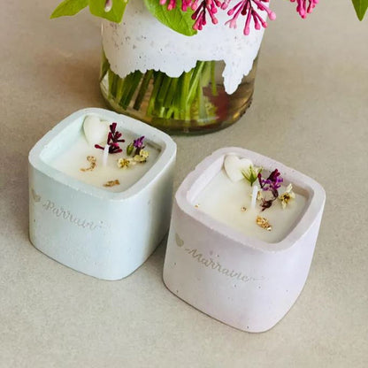 Mini bougie personnalisable – Cire de soja & fleurs séchées