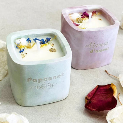 Mini bougie personnalisable – Cire de soja & fleurs séchées