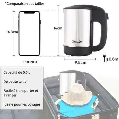 Mini bouilloire électrique 0,5 litre sans fil