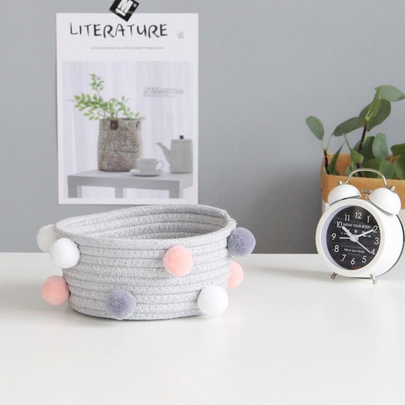 Mini Panier en Corde de Coton gris