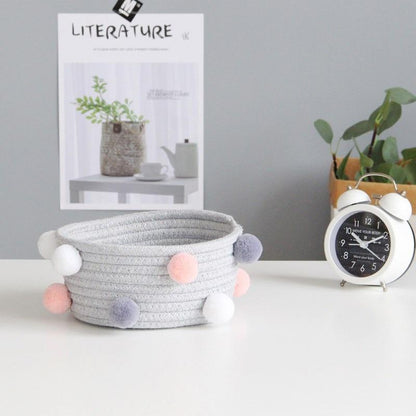 Mini Panier en Corde de Coton gris