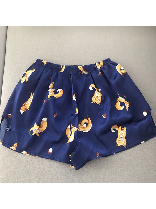 Mini Short Pyjama Pour En Satin "Renard"