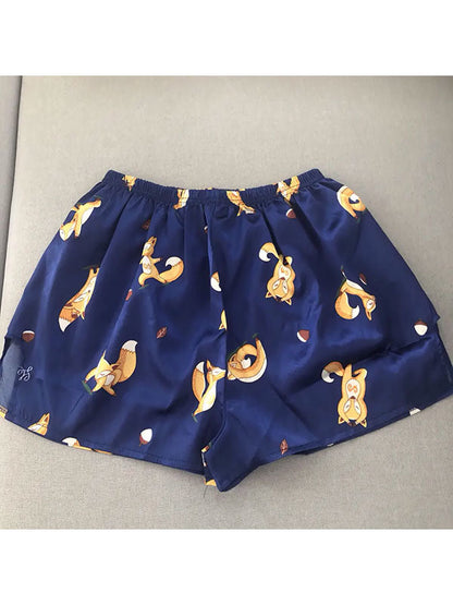 Mini Short Pyjama Pour En Satin "Renard"