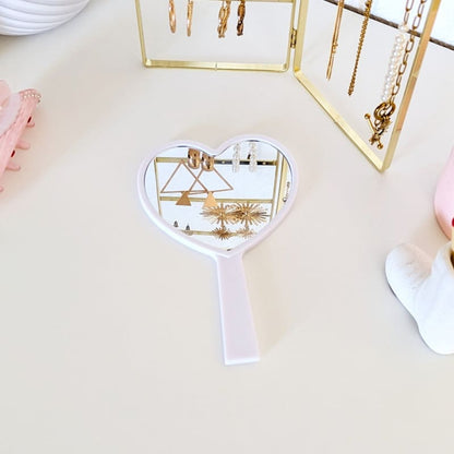 Miroir à main cœur