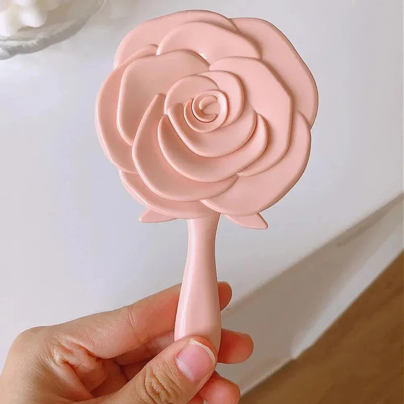 Miroir à main en forme de rose
