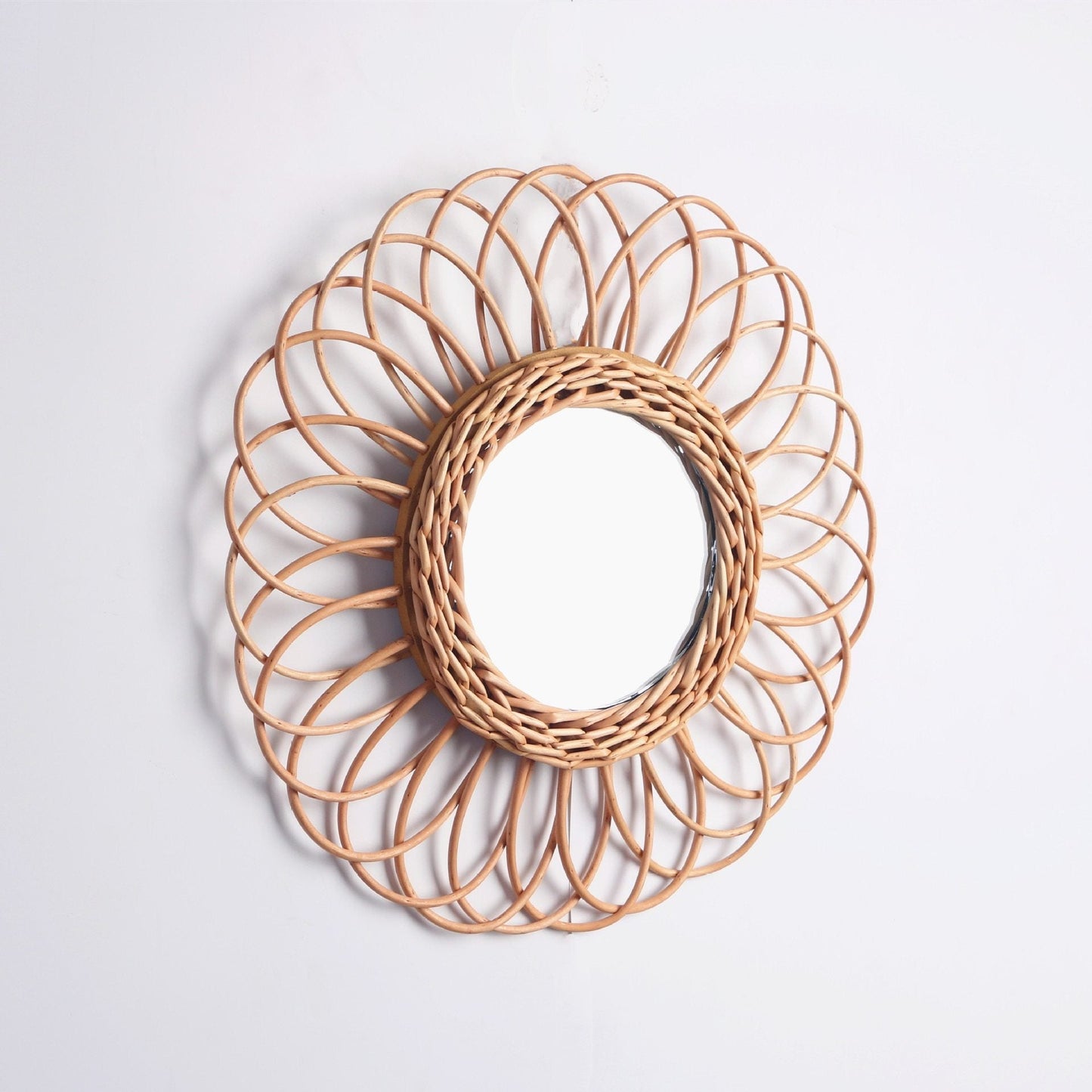 Miroir Rond Rotin