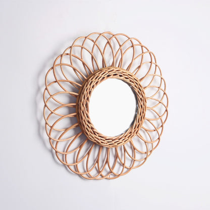 Miroir Rond Rotin