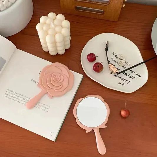Miroir à main en forme de rose