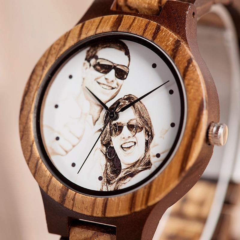 Montre en Bois Personnalisable avec Photo