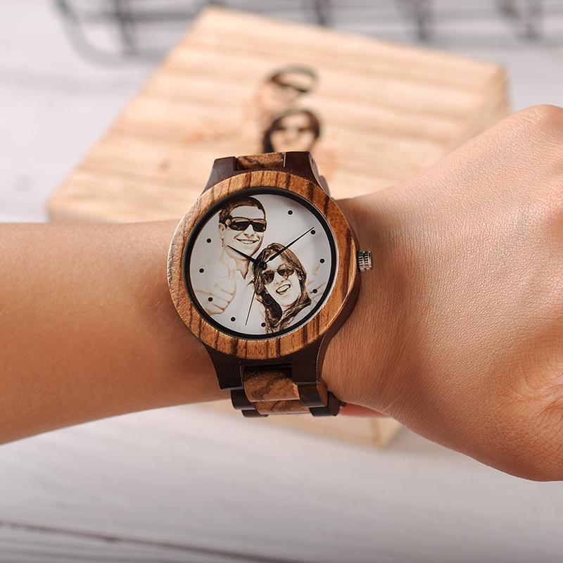 Montre en Bois Personnalisable avec Photo