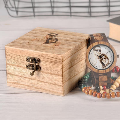 Montre en Bois Personnalisable avec Photo