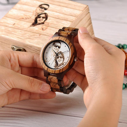Montre en Bois Personnalisable avec Photo
