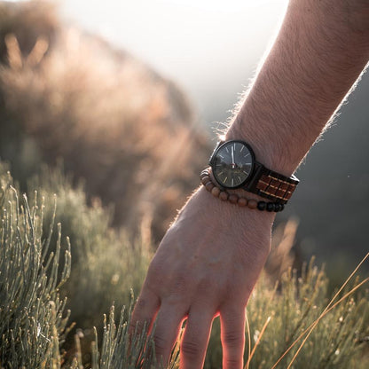 Montre en Bois Luxe Noire - Blackbay
