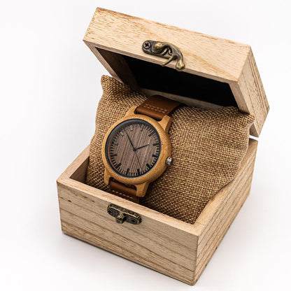 Montre Bois et Cuir - Dark