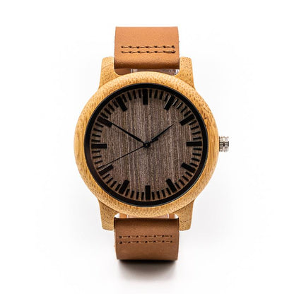 Montre Bois et Cuir - Dark