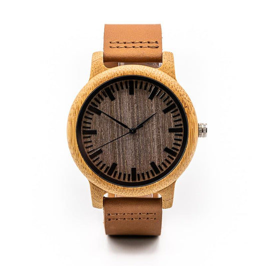 Montre Bois et Cuir - Dark