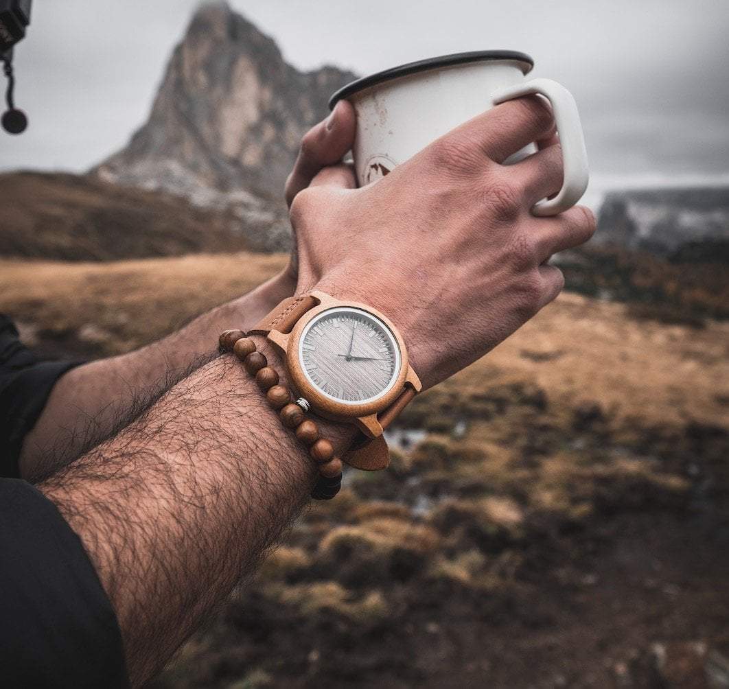 Montre Bois et Cuir - Dark