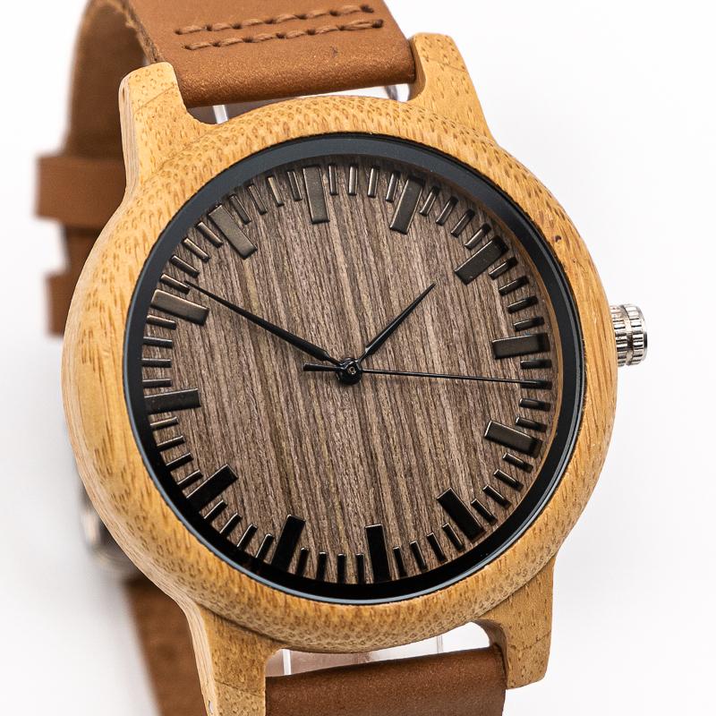Montre Bois et Cuir - Dark