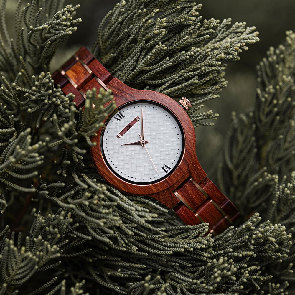 Montre en Bois Femme Bordeaux - Daily Acajou