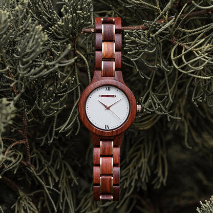 Montre en Bois Femme Bordeaux - Daily Acajou