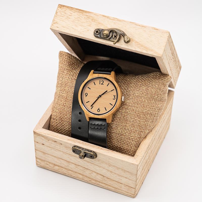 Montre en Bois Femme Noire - Heart Black