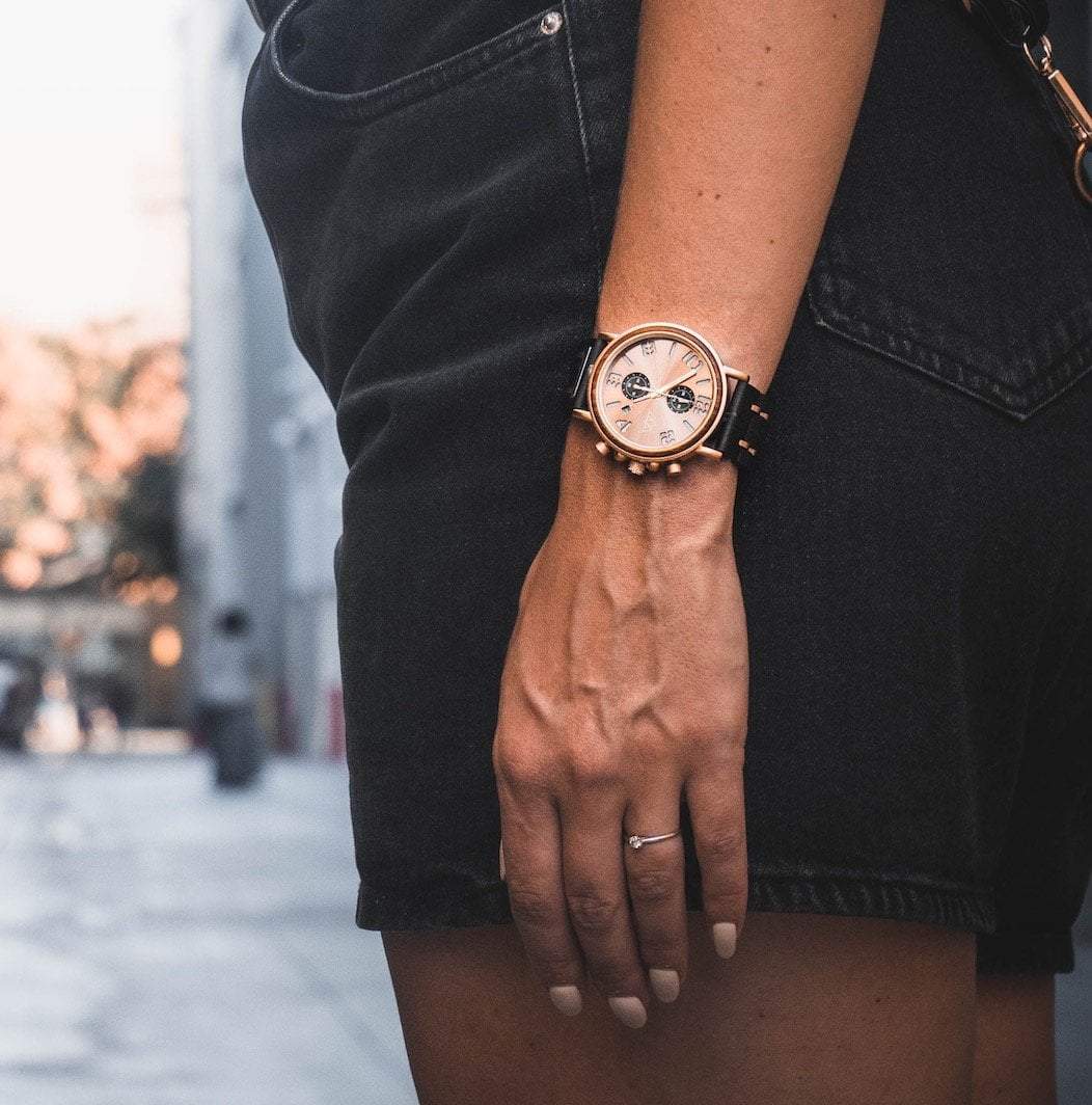 Montre Bracelet Bois Femme -  Heritage Or
