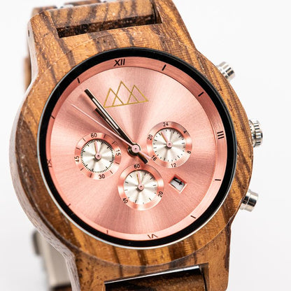 Grosse Montre Femme en Bois - Outdoor Zebra