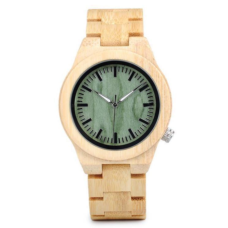 Montre en Bois Bambou - Green