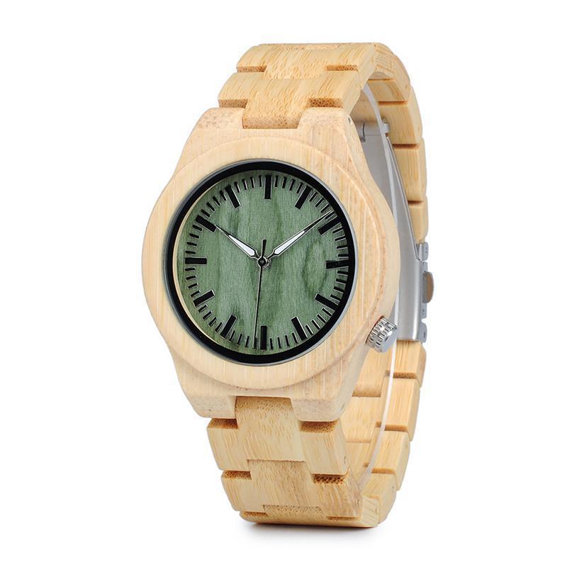 Montre en Bois Bambou - Green