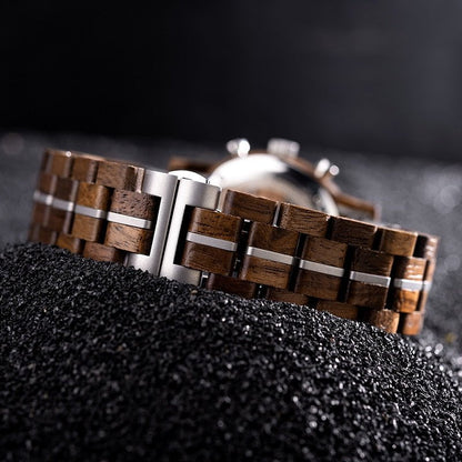 Montre en Bois Homme Ronde - Brooklyn Black