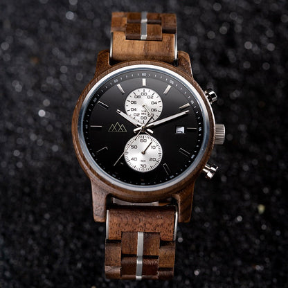 Montre en Bois Homme Ronde - Brooklyn Black