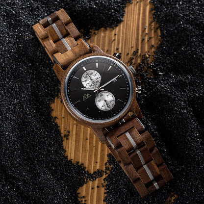 Montre en Bois Homme Ronde - Brooklyn Black