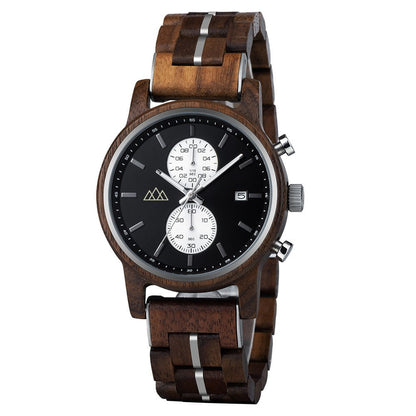 Montre en Bois Homme Ronde - Brooklyn Black